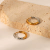 Stainless Steel Geometric Hammer Pattern Electroplated Women's Earrings