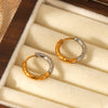 Stainless Steel Geometric Hammer Pattern Electroplated Women's Earrings