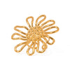 Stainless Steel Geometric Hammer Pattern Hollow Flower Adjustable Ring Electroplated Women's Jewelry