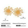 Stainless Steel Geometric Hammer Pattern Hollow Flower Earrings Electroplated Light Luxury Retro Women's Jewelry