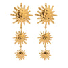 Stainless Steel Geometric Hammer Pattern Sun Pendant Women's Earrings Electroplated Jewelry