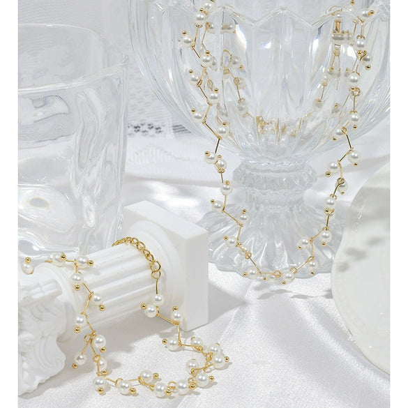 Stainless Steel Geometric Handmade Clavicle Chain Bracelet Accessories With Electroplating