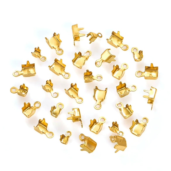 Stainless Steel Geometric Handmade Diy Necklace Ending Connection Buckle With 18K Vacuum Zircon Plated And Electroplating Treatment