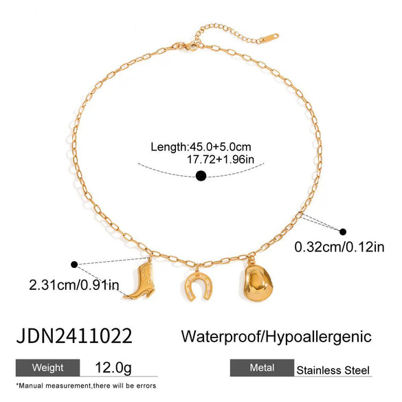 Stainless Steel Geometric Hat Boots Pendant Earrings Electroplated Original Design Jewelry For Women