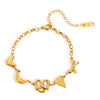 Stainless Steel Geometric Heart Bracelet Electroplated Women's Jewelry