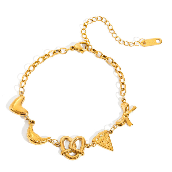 Stainless Steel Geometric Heart Bracelet Electroplated Women's Jewelry