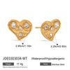 Stainless Steel Geometric Heart Earrings Electroplating Design