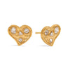 Stainless Steel Geometric Heart Earrings Electroplating Design