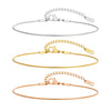 Stainless Steel Geometric Heart Flat Cross Snake Chain Anklet For Girls