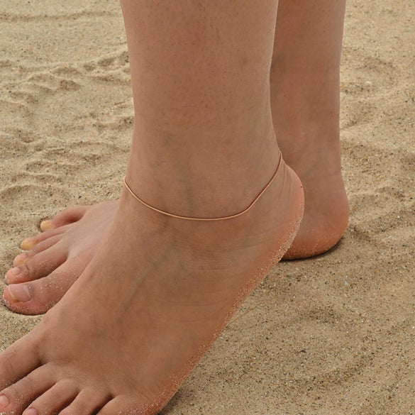 Stainless Steel Geometric Heart Flat Cross Snake Chain Anklet For Girls