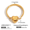 Stainless Steel Geometric Heart Ring Minimalist Style Electroplating Jewelry Unisex