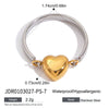 Stainless Steel Geometric Heart Ring Minimalist Style Electroplating Jewelry Unisex