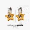 Stainless Steel Geometric Heart Round Hiphop Earrings For Women With Electroplating