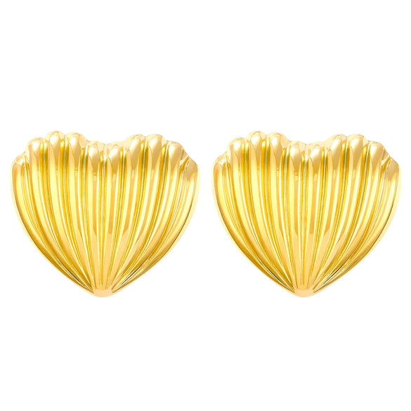 Stainless Steel Geometric Heart Shape Electroplated Women's Earrings Stud