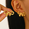 Stainless Steel Geometric Heart Shape Electroplated Women's Earrings Stud
