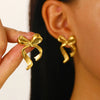 Stainless Steel Geometric Heart Shape Electroplated Women's Earrings Stud