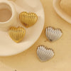 Stainless Steel Geometric Heart Shape Electroplated Women's Earrings Stud