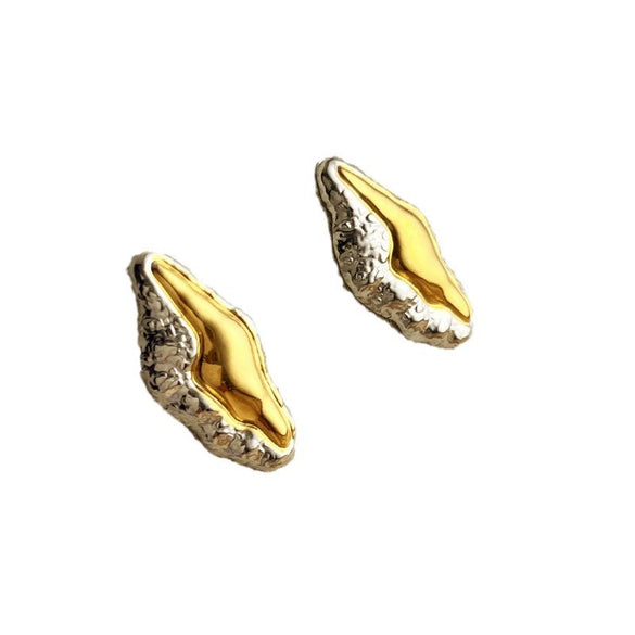 Stainless Steel Geometric Heart Shape Electroplating Couple Style Earrings