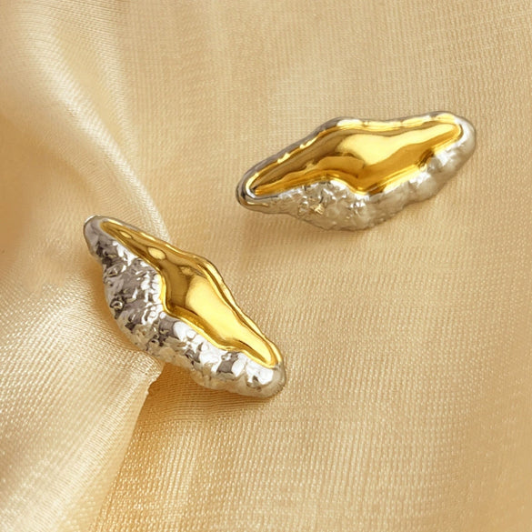 Stainless Steel Geometric Heart Shape Electroplating Couple Style Earrings