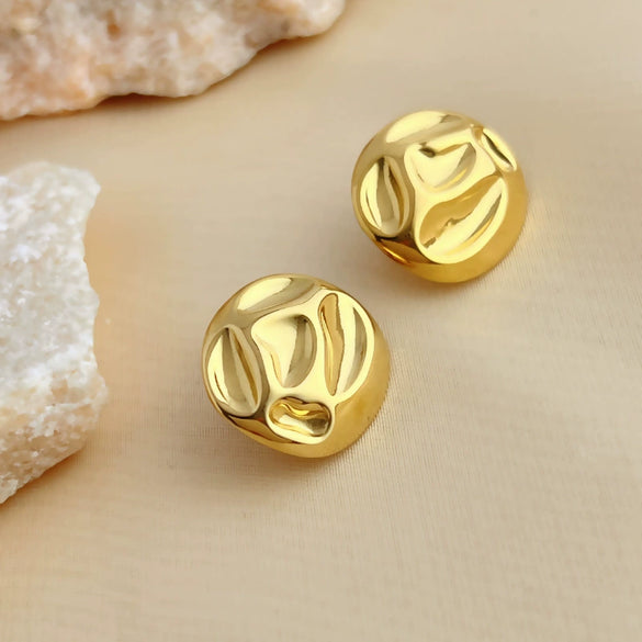 Stainless Steel Geometric Heart Shape Electroplating Oval Earrings For Couple