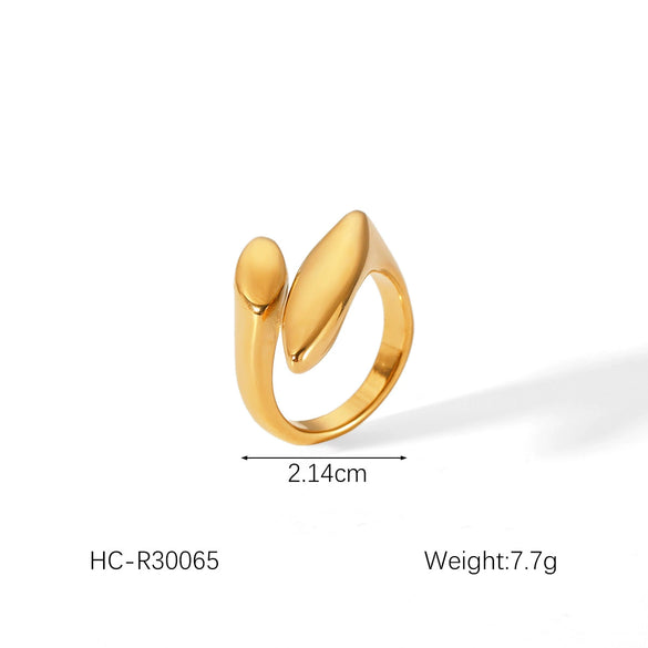 Stainless Steel Geometric Heart Shaped Electroplated Women's Ring