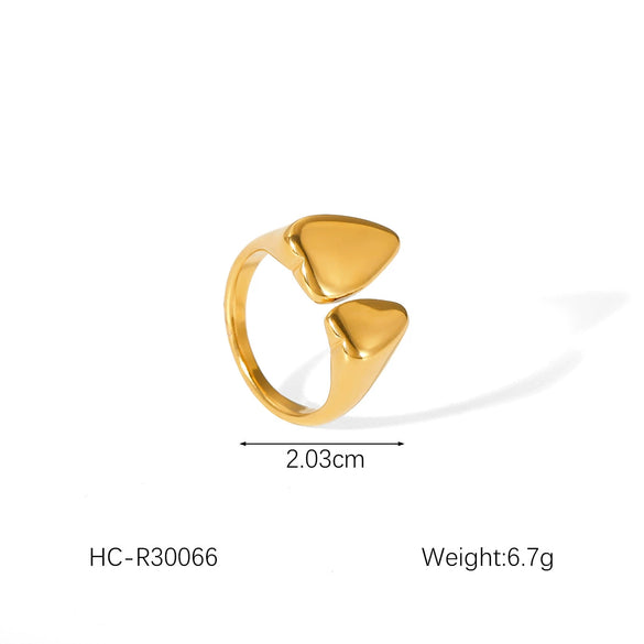 Stainless Steel Geometric Heart Shaped Electroplated Women's Ring
