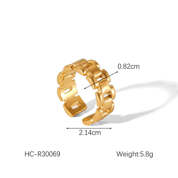 Stainless Steel Geometric Heart Shaped Electroplated Women's Ring