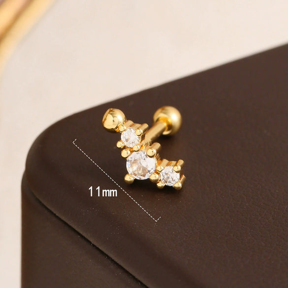 Stainless Steel Geometric Heart Star Pattern Electroplated Women's Earrings