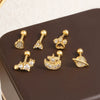 Stainless Steel Geometric Heart Star Pattern Electroplated Women's Earrings