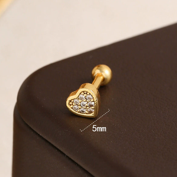 Stainless Steel Geometric Heart Star Pattern Electroplated Women's Earrings