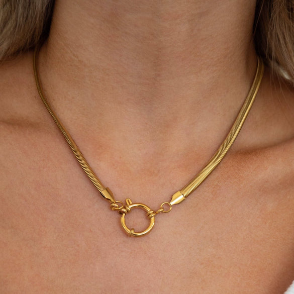 Stainless Steel Geometric Heart Sun And Moon Pendant Necklace Vacuum Plated 18K Gold Color Preservation