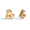 Stainless Steel Geometric Heart Women's Earrings With Electroplating