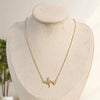 Stainless Steel Geometric Heartbeat Pendant Necklace With Regular Chain Versatile Unisex Gift Jewelry