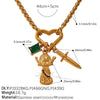 316L Stainless Steel Geometric Heartshaped Pendant Light Luxury Style Plated Necklace For Women