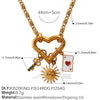 316L Stainless Steel Geometric Heartshaped Pendant Light Luxury Style Plated Necklace For Women