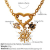 316L Stainless Steel Geometric Heartshaped Pendant Light Luxury Style Plated Necklace For Women