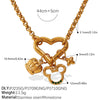 316L Stainless Steel Geometric Heartshaped Pendant Light Luxury Style Plated Necklace For Women