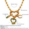 316L Stainless Steel Geometric Heartshaped Pendant Light Luxury Style Plated Necklace For Women