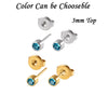 Stainless Steel Geometric Heartshaped Rhinestone Electroplated Ear Studs With Flower Design