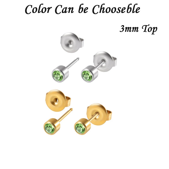 Stainless Steel Geometric Heartshaped Rhinestone Electroplated Ear Studs With Flower Design