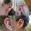 Stainless Steel Geometric Heartshaped Rhinestone Electroplated Ear Studs With Flower Design