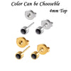 Stainless Steel Geometric Heartshaped Rhinestone Electroplated Ear Studs With Flower Design