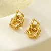 Stainless Steel Geometric Hexagonal Vintage Electroplating Women's Earrings