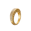 Stainless Steel Geometric Hollow Design Microinlaid Row Diamond Electroplated Women's Ring