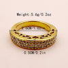 Stainless Steel Geometric Hollow Design Microinlaid Row Diamond Electroplated Women's Ring