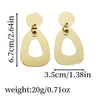 Stainless Steel Geometric Hollow Electroplated Earrings