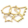 Stainless Steel Geometric Hollow Fish Pattern Retro Style Electroplated Diy Jewelry Making Earrings Connector Accessories