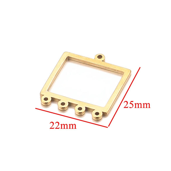 Stainless Steel Geometric Hollow Fish Pattern Retro Style Electroplated Diy Jewelry Making Earrings Connector Accessories