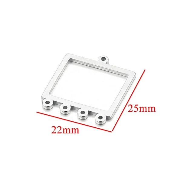 Stainless Steel Geometric Hollow Fish Pattern Retro Style Electroplated Diy Jewelry Making Earrings Connector Accessories