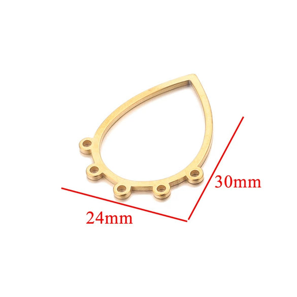 Stainless Steel Geometric Hollow Fish Pattern Retro Style Electroplated Diy Jewelry Making Earrings Connector Accessories